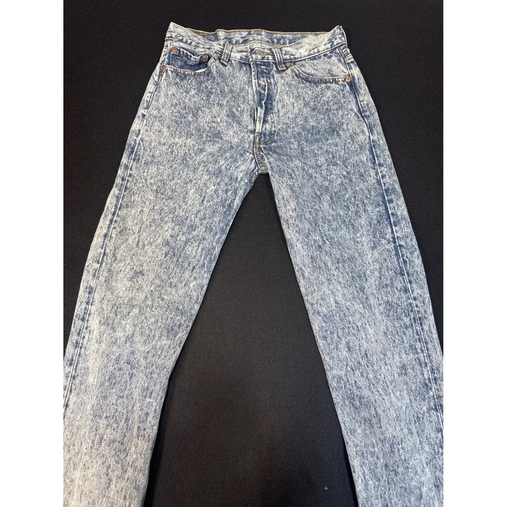Vintage Levis 501 Acid Wash Jeans Made in USA Mens 30x34 Blue Button Fly Denim
